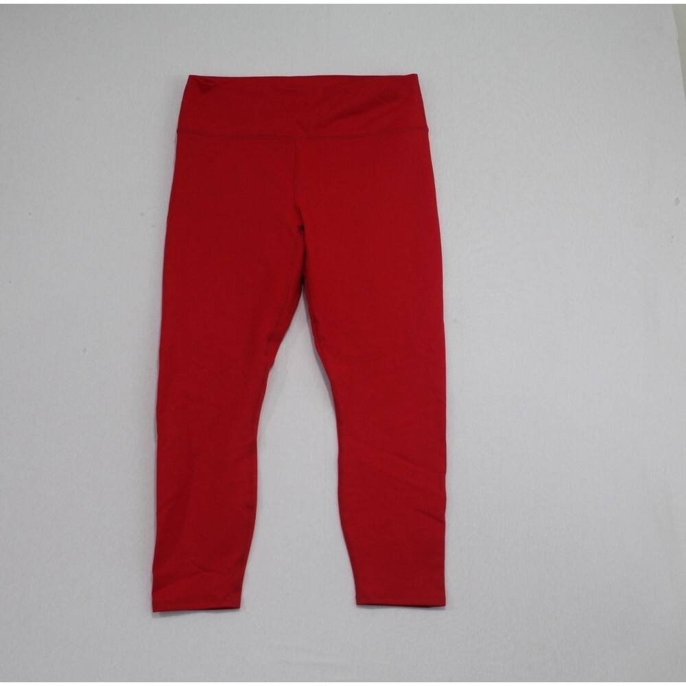 PowerHold By Fabletics Women Red Leggings Pants Yoga Waist Size 30